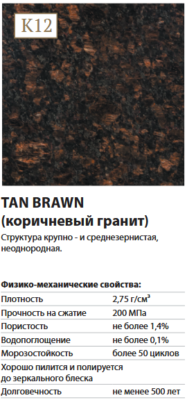TAN BRAWN (коричневый гранит)