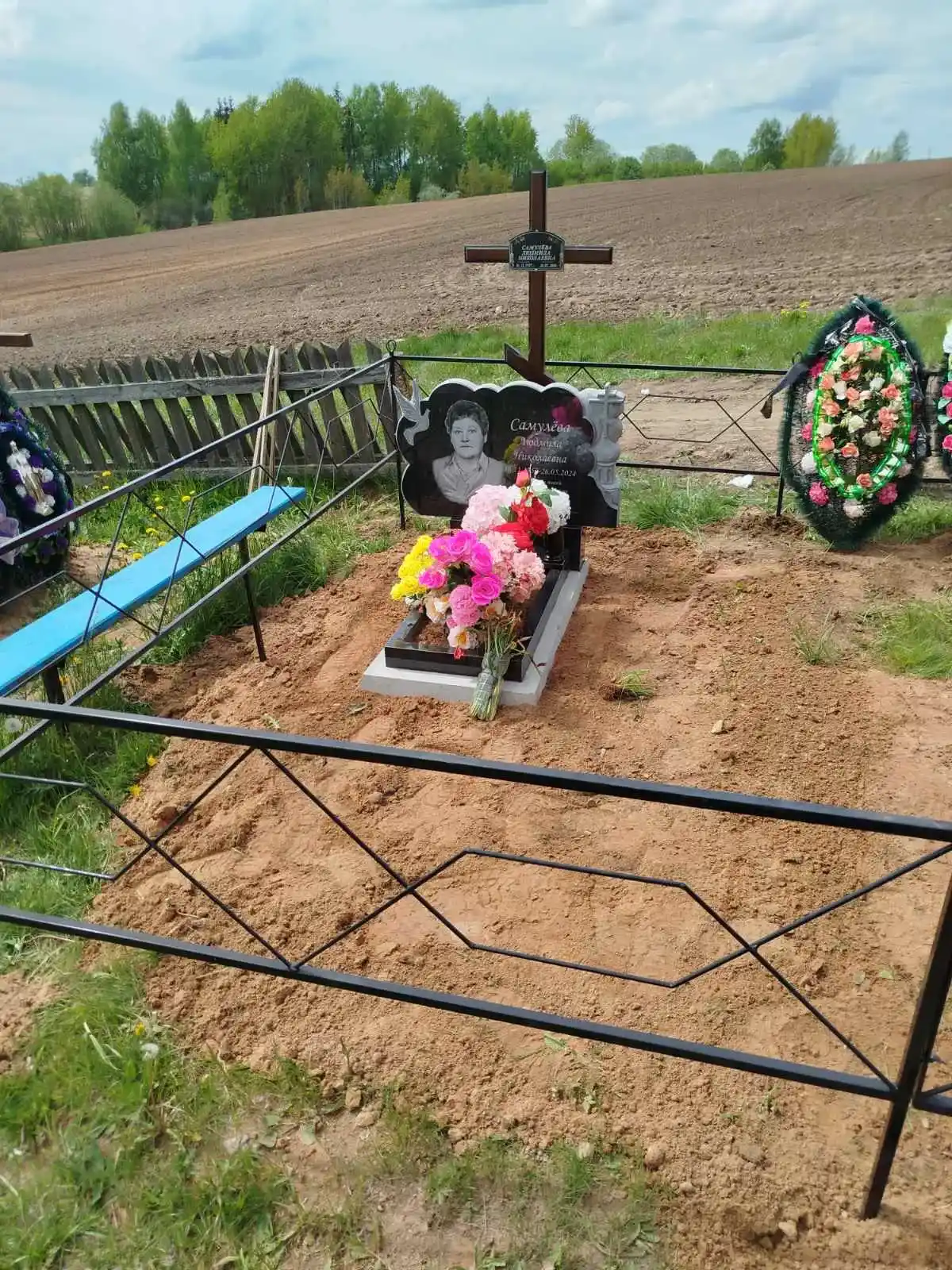 Памятник, металлическая ограда